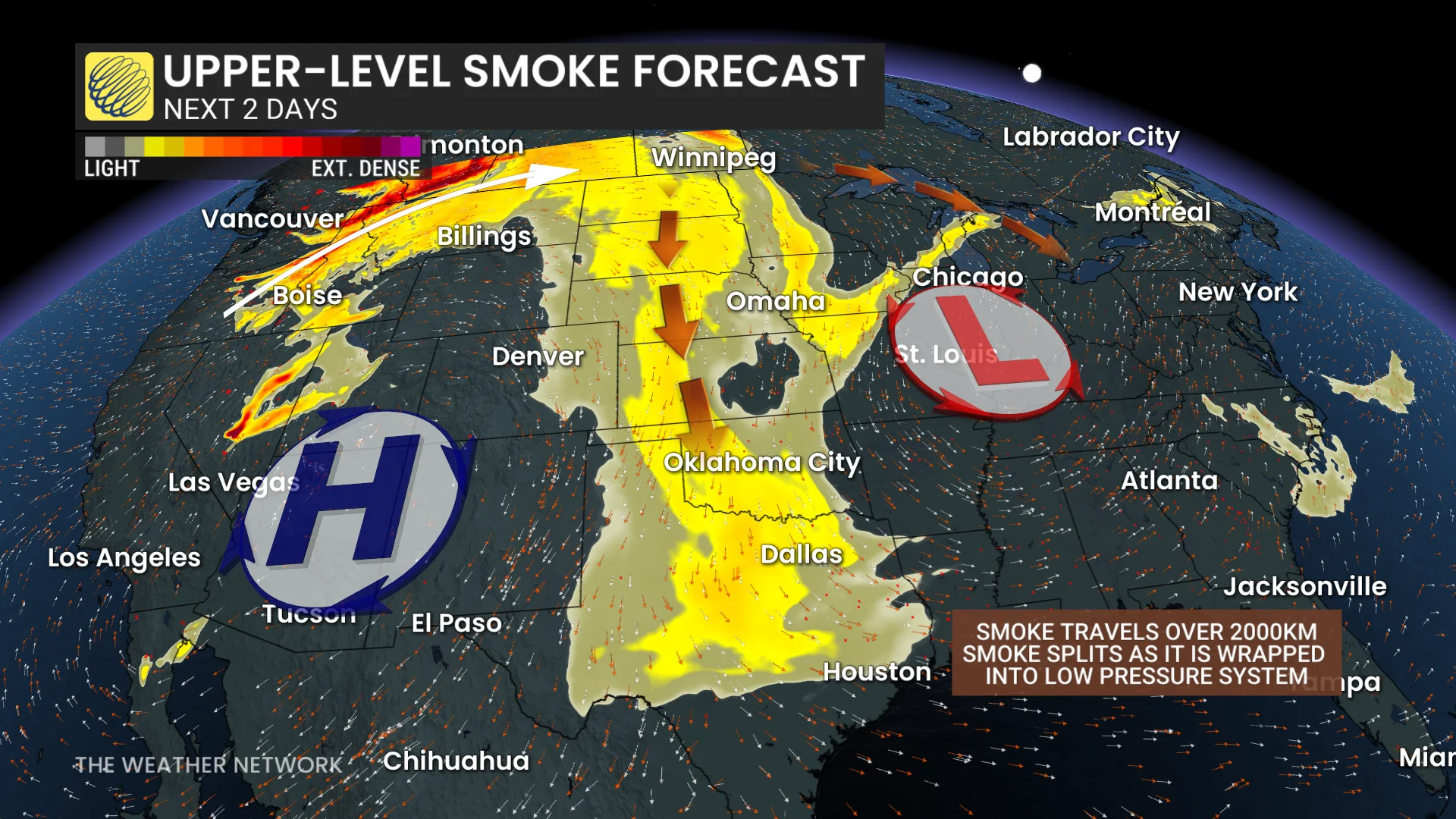 Upper Level Smoke Forecast Weekend
