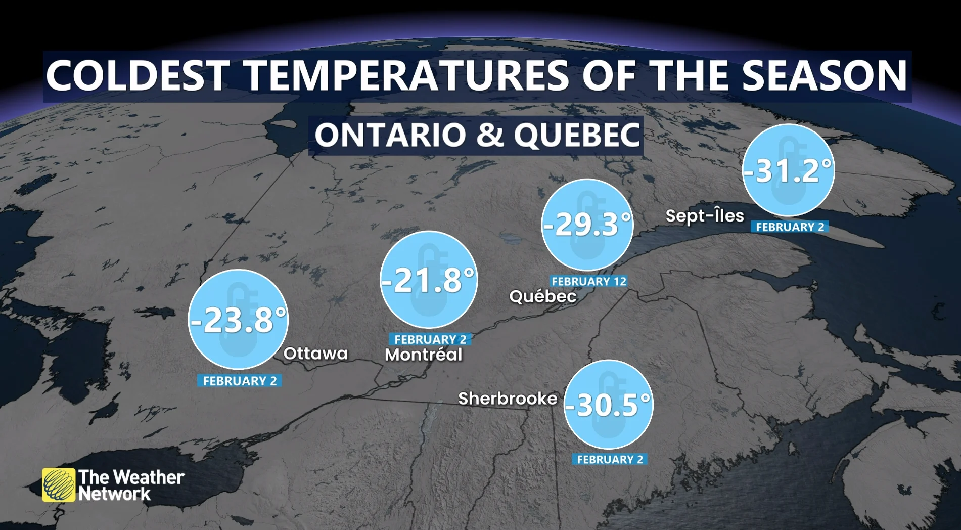 Coldest temperatures of the season so far Quebec
