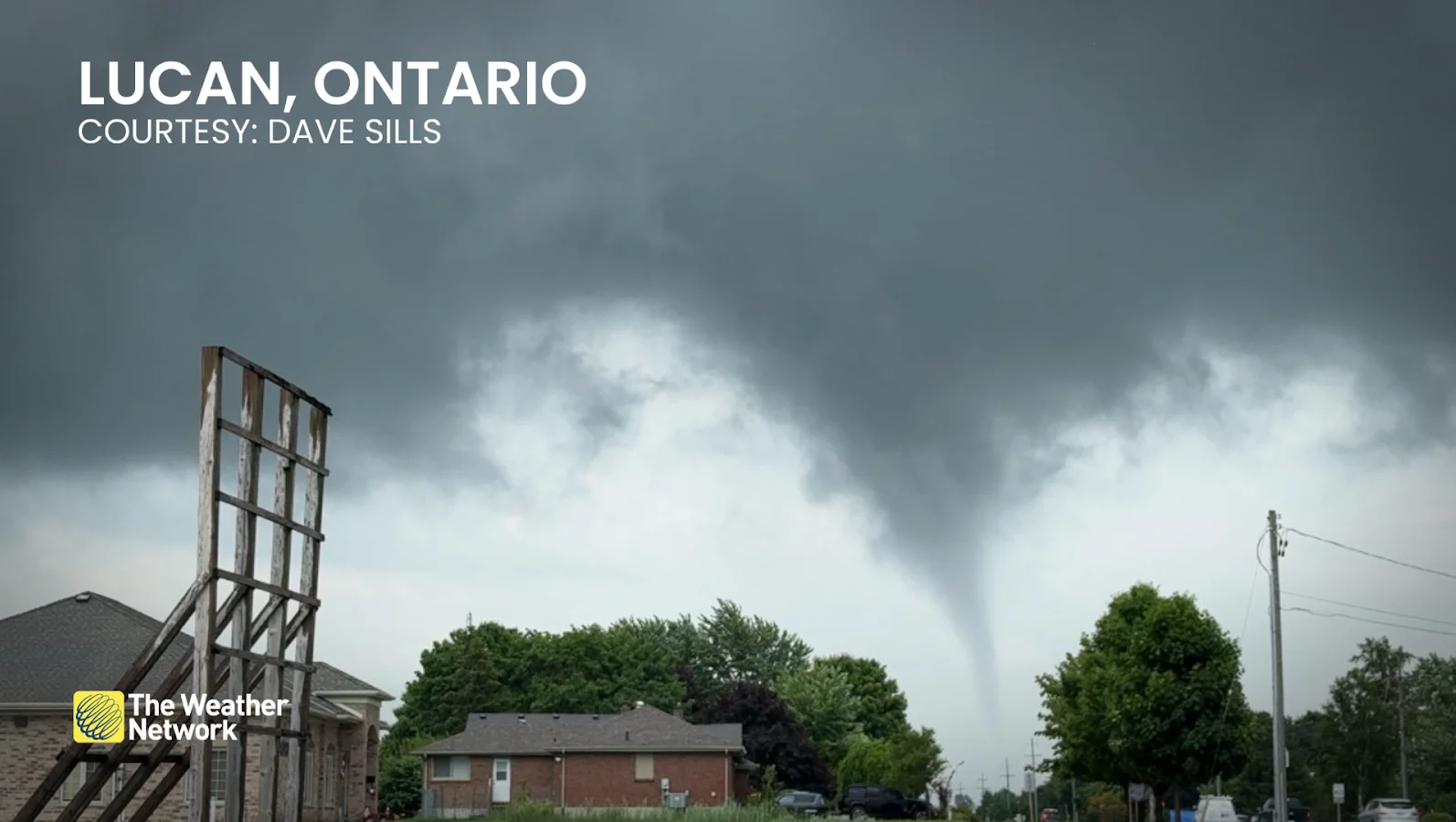 Lucan, Tornado, Storm, Thunderstorm, Wind, Rain, Ontario, June 30, 2025. (The Weather Network/Dave Sills)
