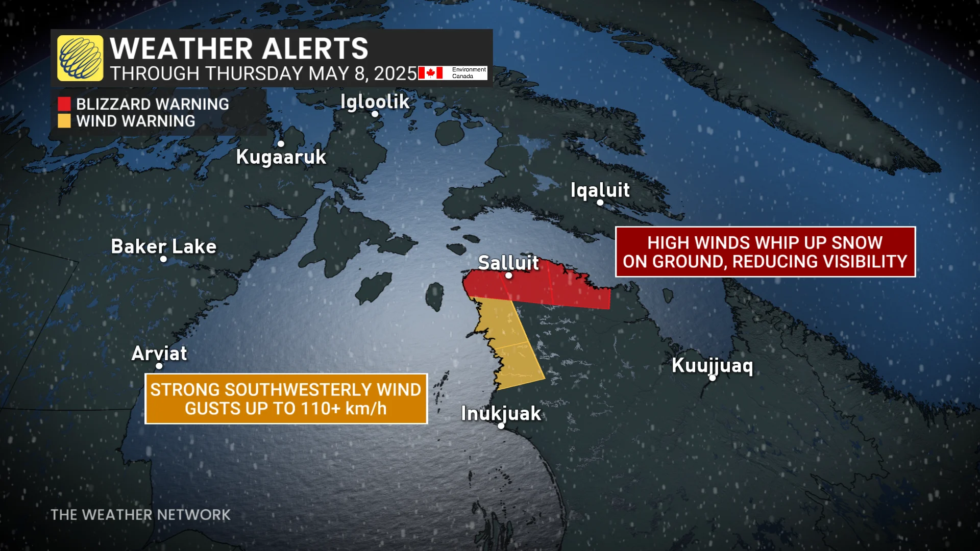 Weather alerts in northern Quebec May 6