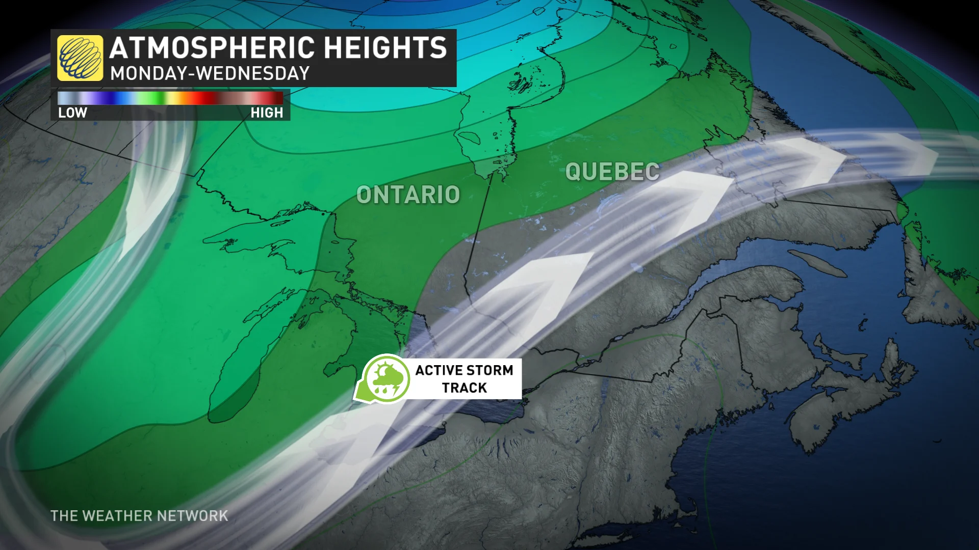 Atmospheric heights Monday to Wednesday Ontario_Sept 22