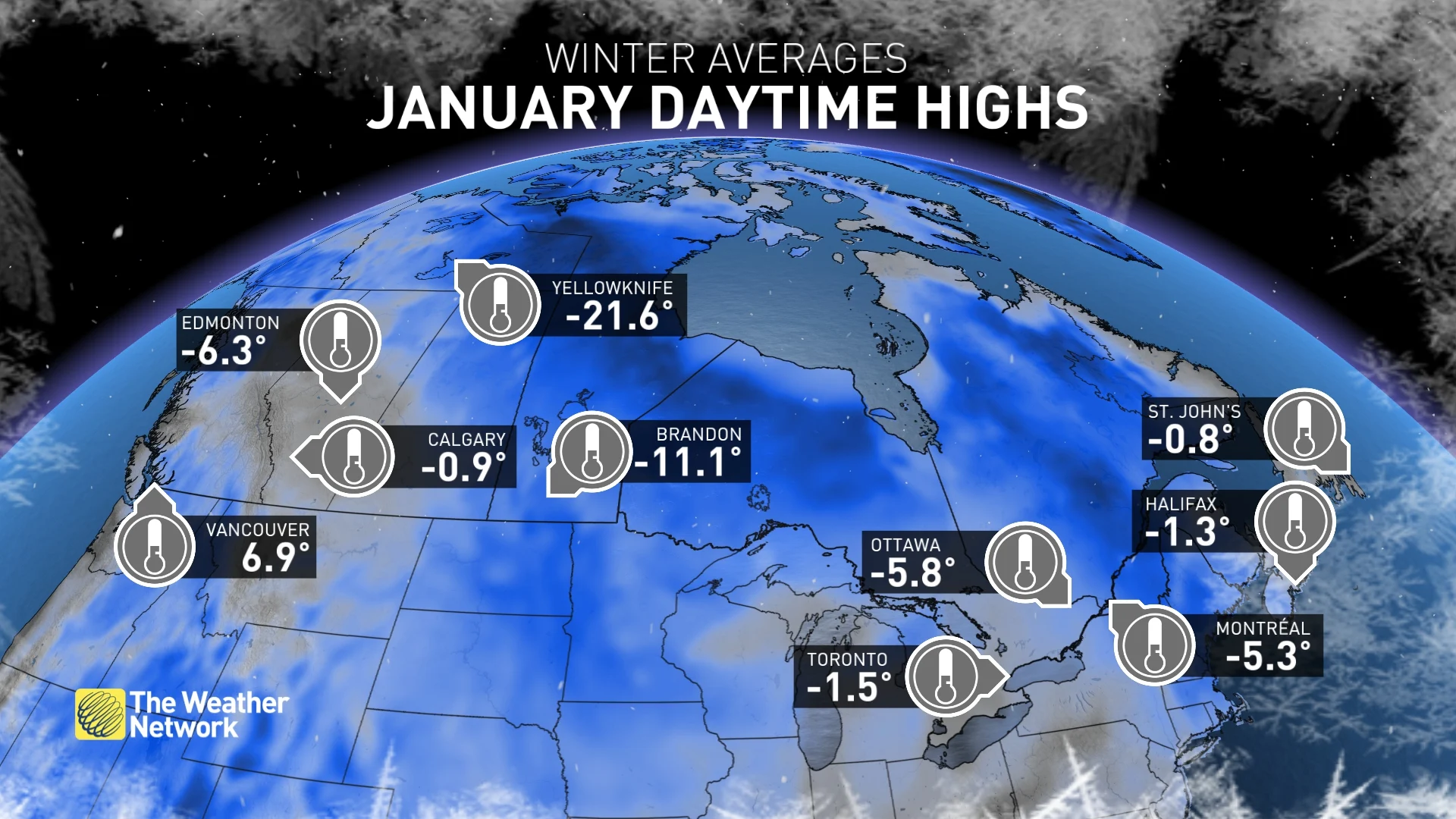 Canada's January Daytime Highs - The Weather Network