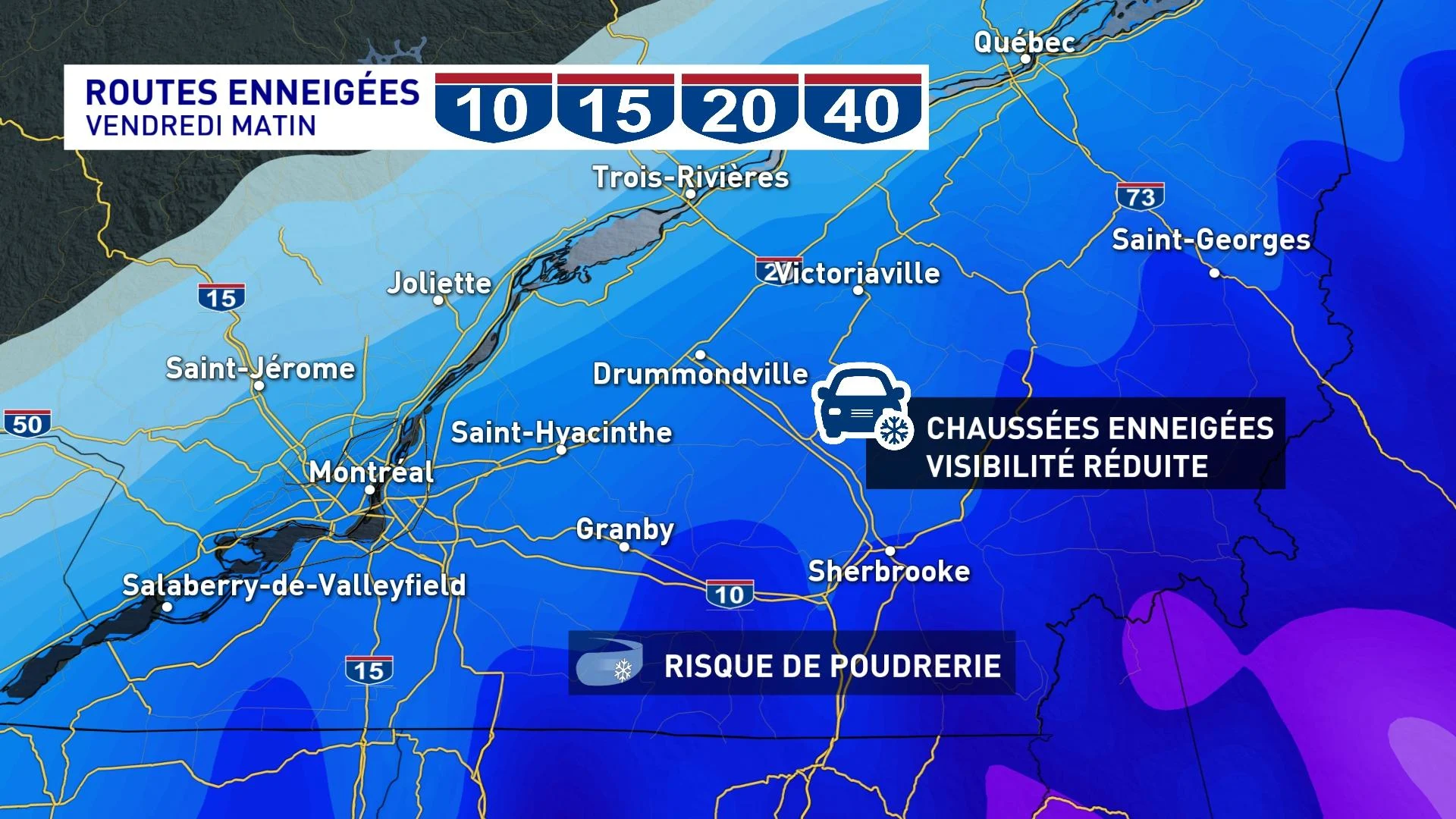 Écoles fermées, routes glissantes et poudrerie le Québec frappé par