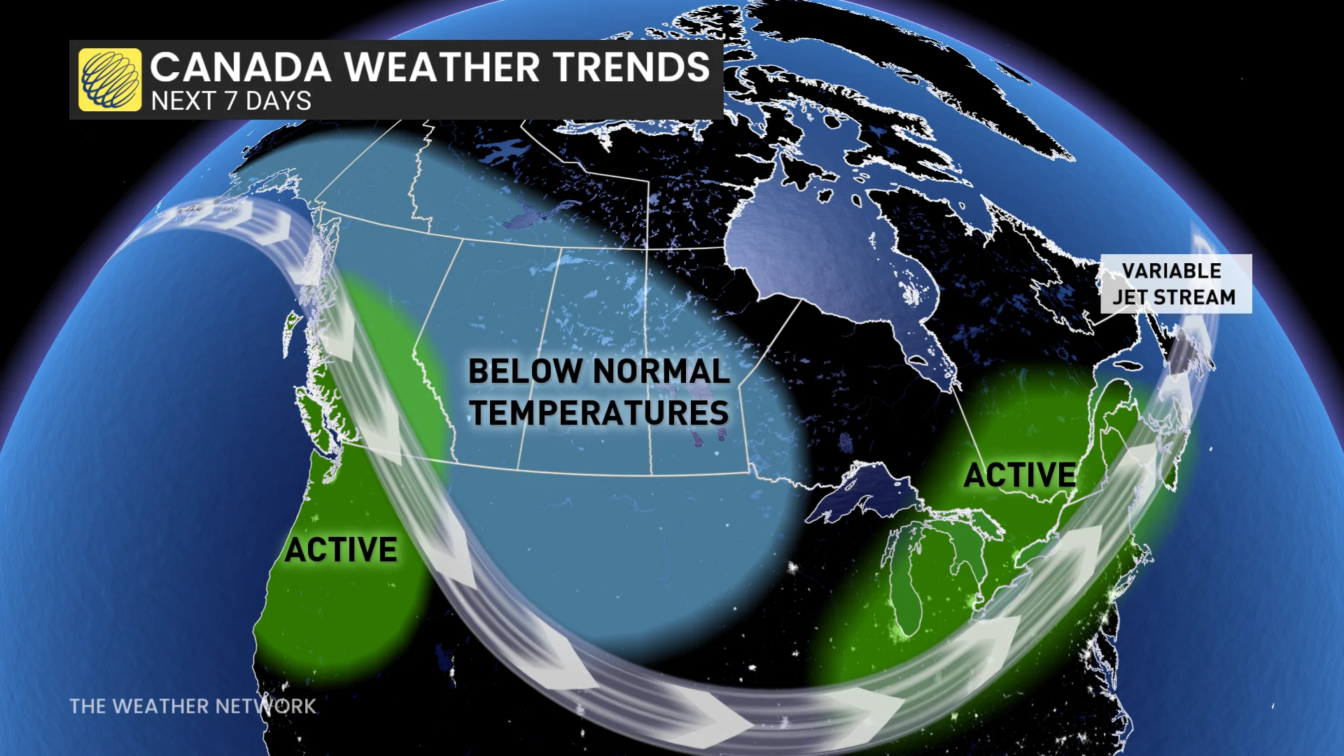 Canada weather trends next 7 days