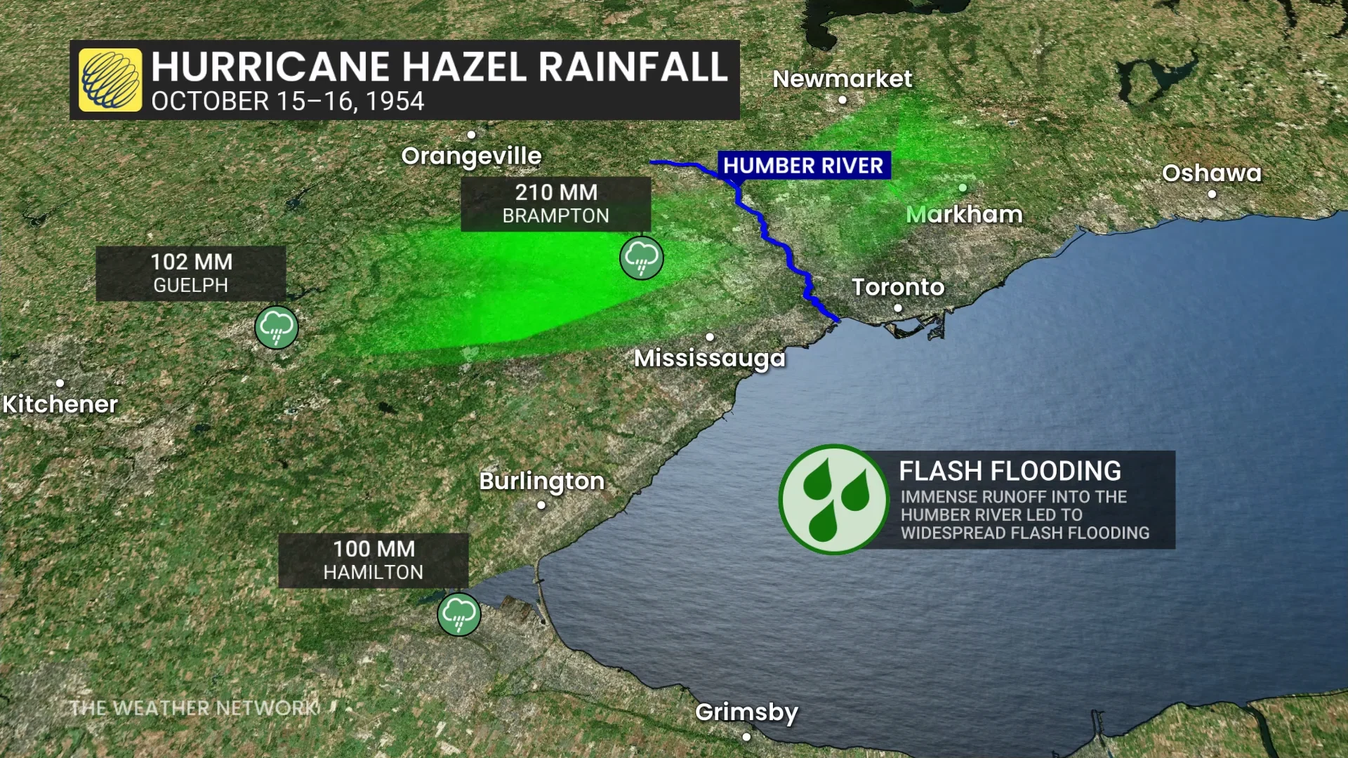 Hurricane Hazel Rainfall October 1954