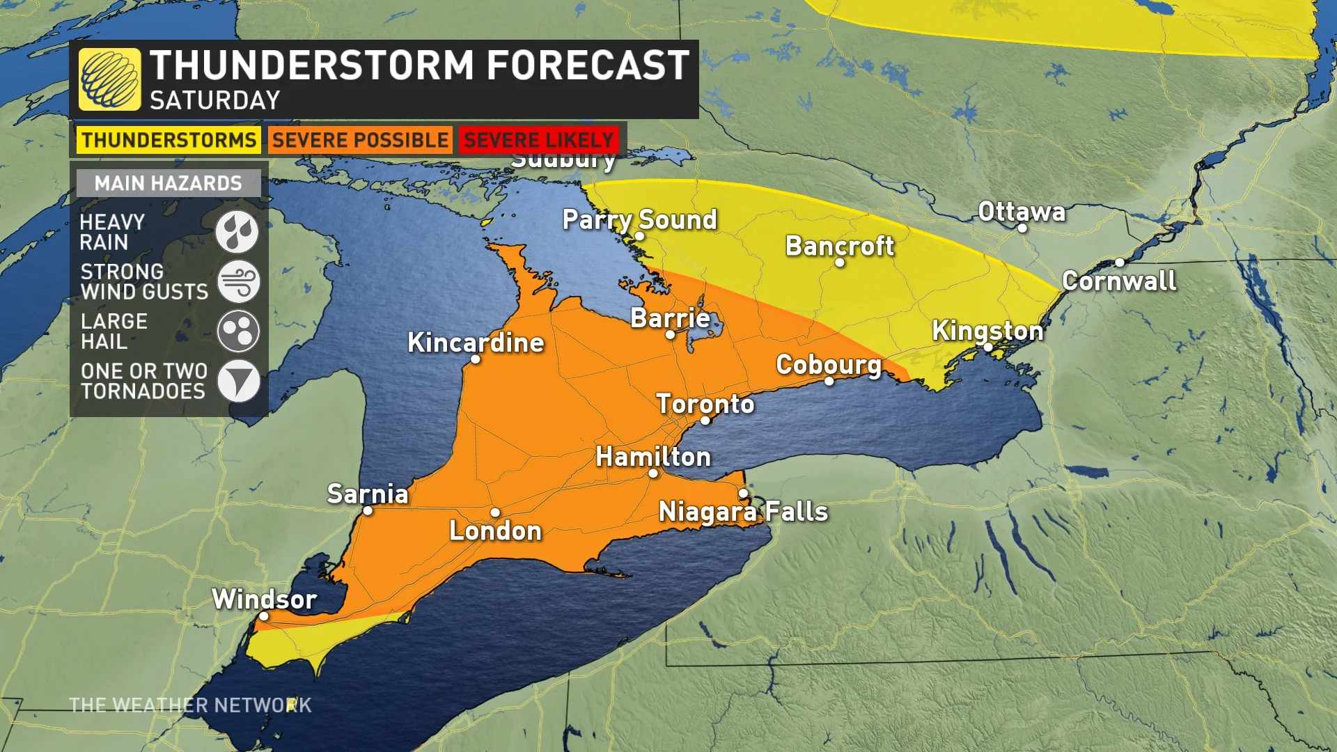Ontario storm risk map Saturday_June 22