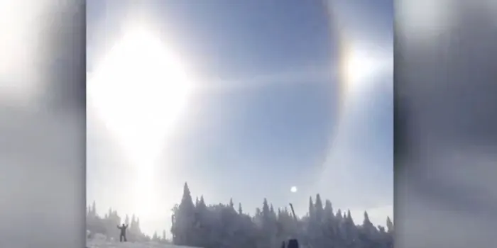 Magnifique phénomène au sommet du mont Tremblant