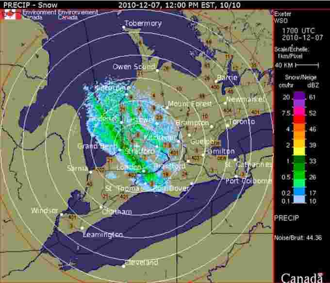 Dec 6. 2010 snowfall/Environment Canada