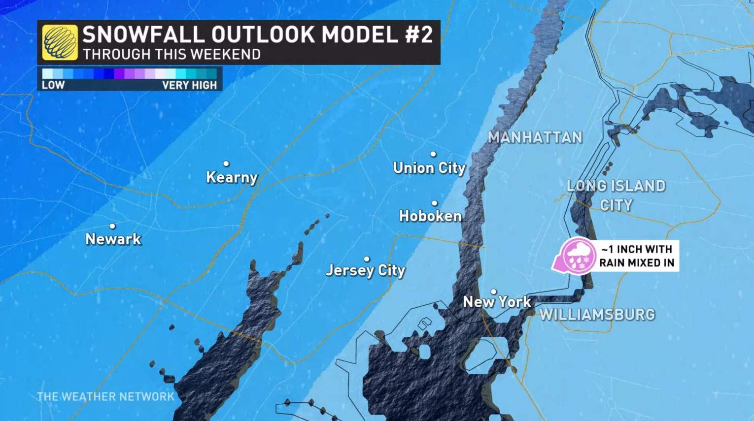 New York City snowfall outlook model 2 vers. 2 Jan 2, 2024