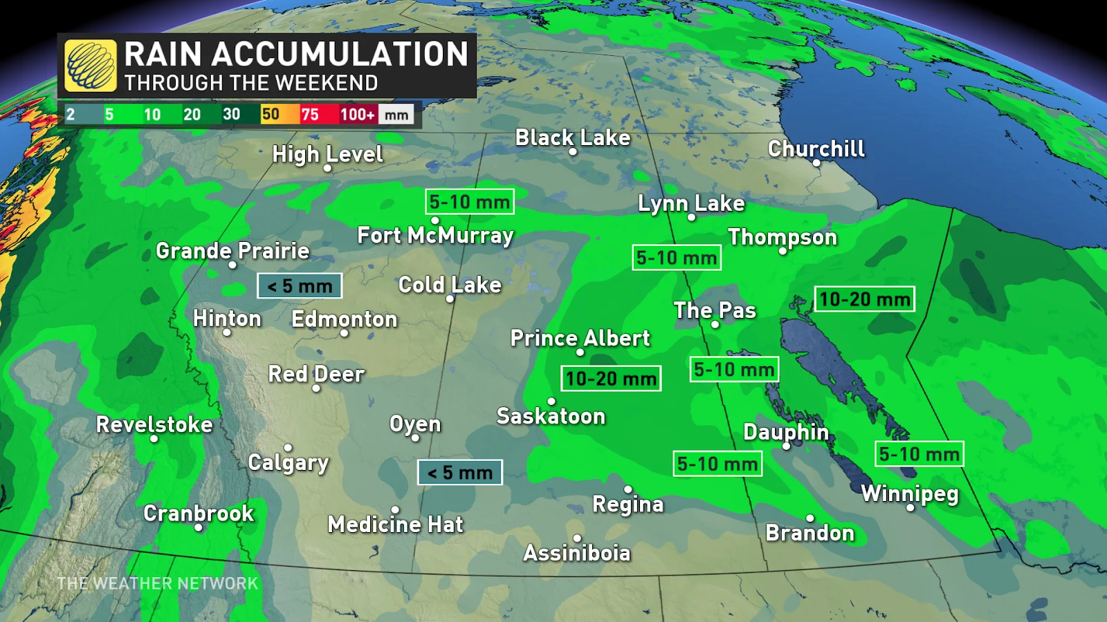 Prairies weekend rainfall