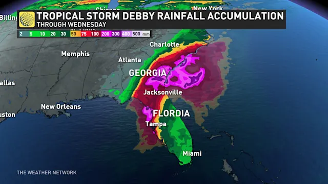 Debby weakens to a tropical storm after Florida landfall as hurricane ...