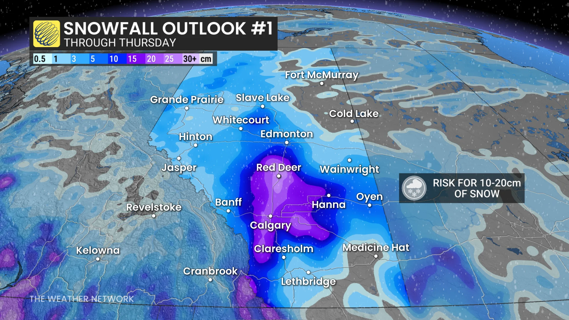 Alberta snowfall outlook No. 1 scenario