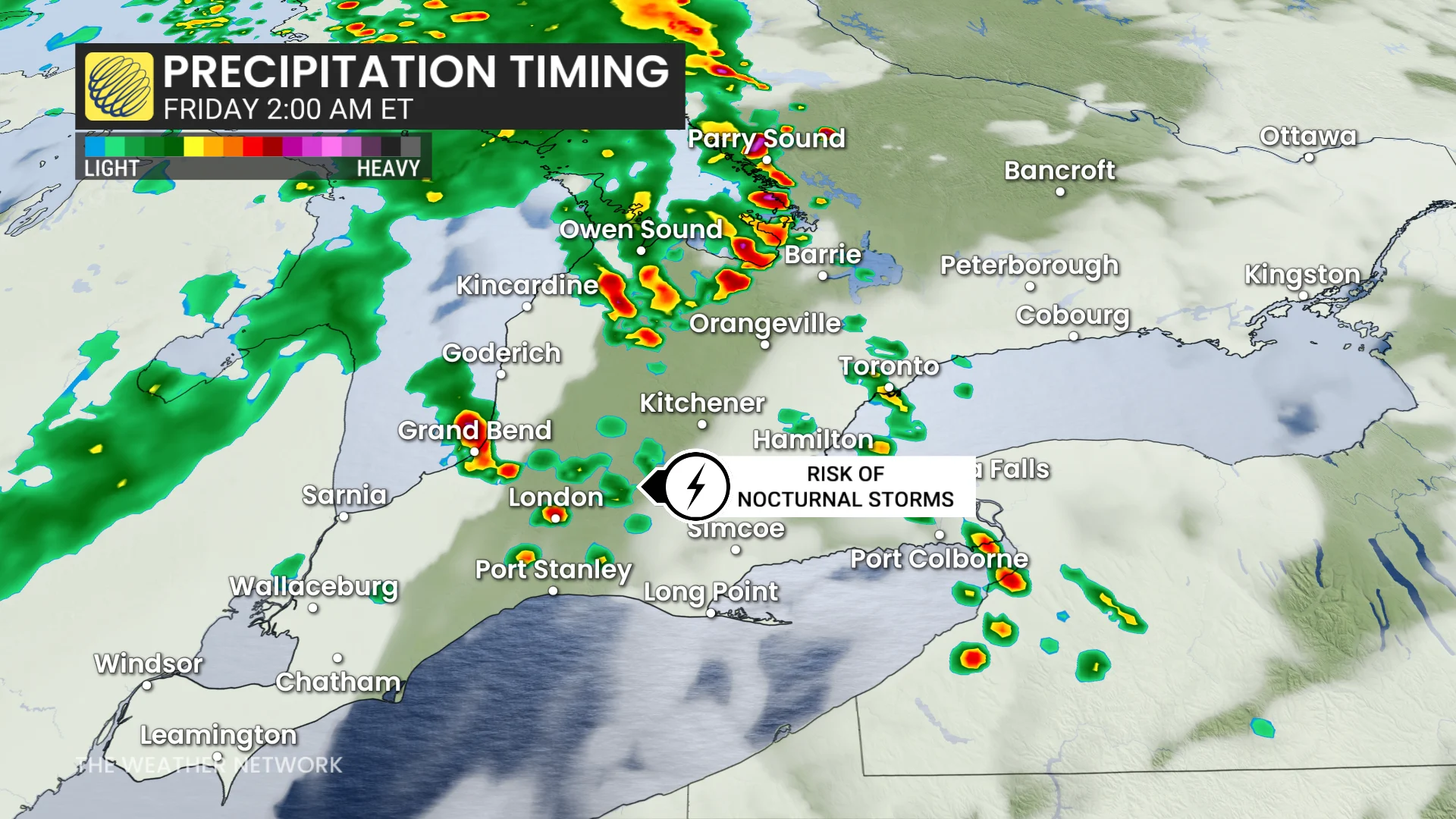 Baron - Ontario nocturnal thunderstorm risk Friday 2 am - June 11