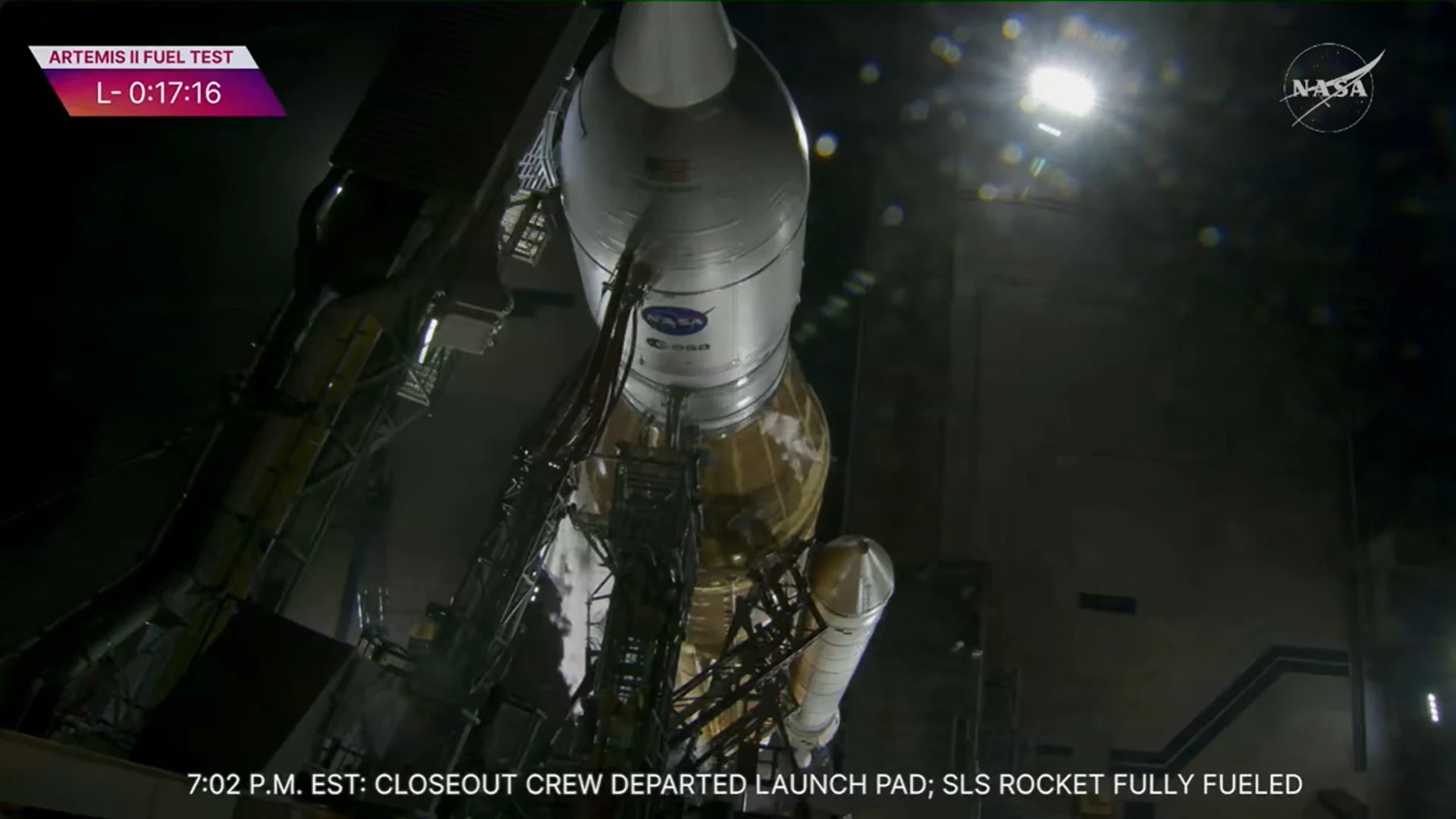 Artemis 2 - Wet Dress Rehearsal - Feb 19 - KSC - NASA