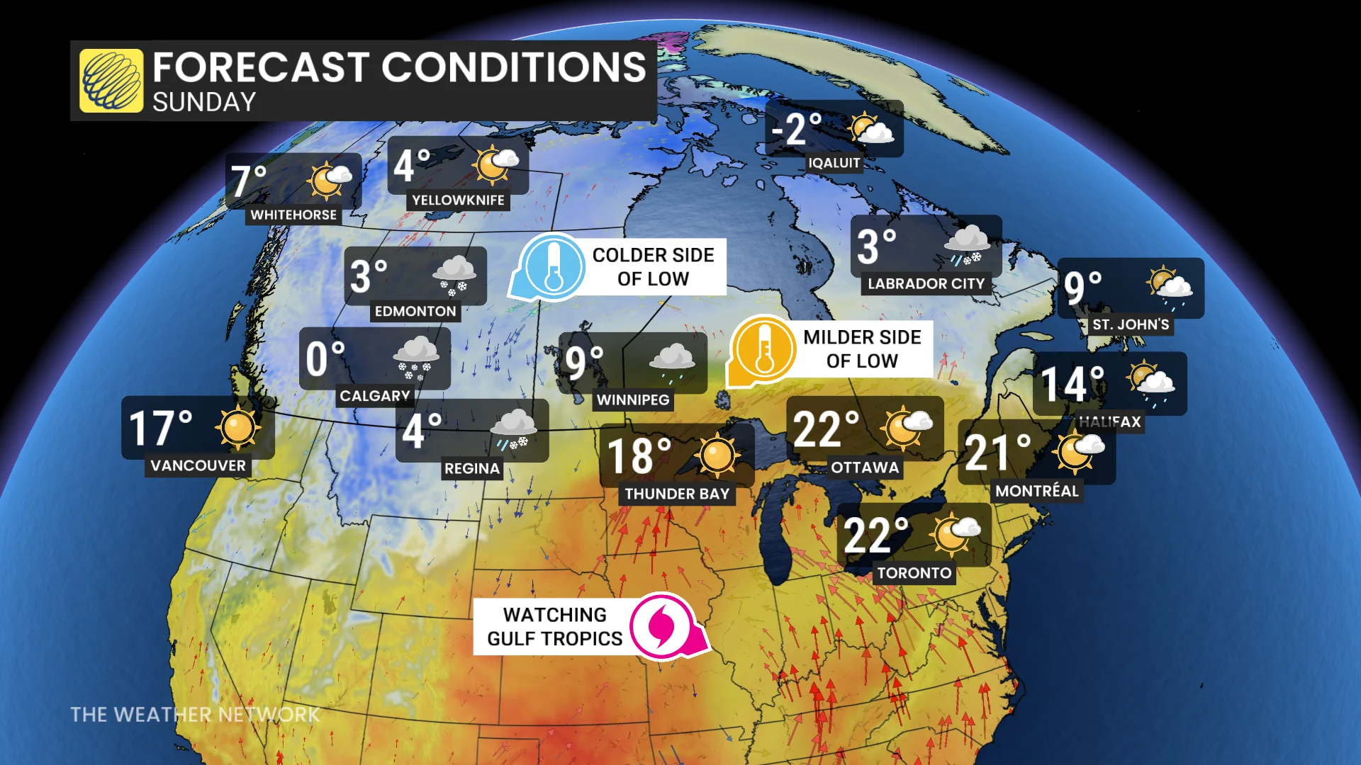 Baron - Sunday temperatures national - Oct6