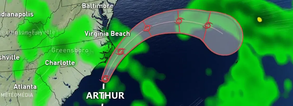 Tempête tropicale : Arthur continue sa progression dans l'océan Atlantique