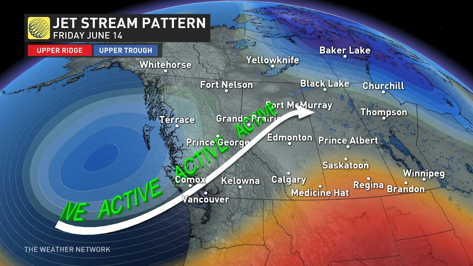 jet stream pattern Western Canada