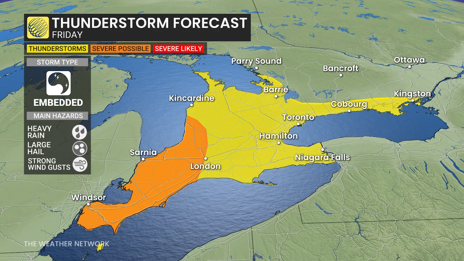 Ontario thunderstorm outlook Friday