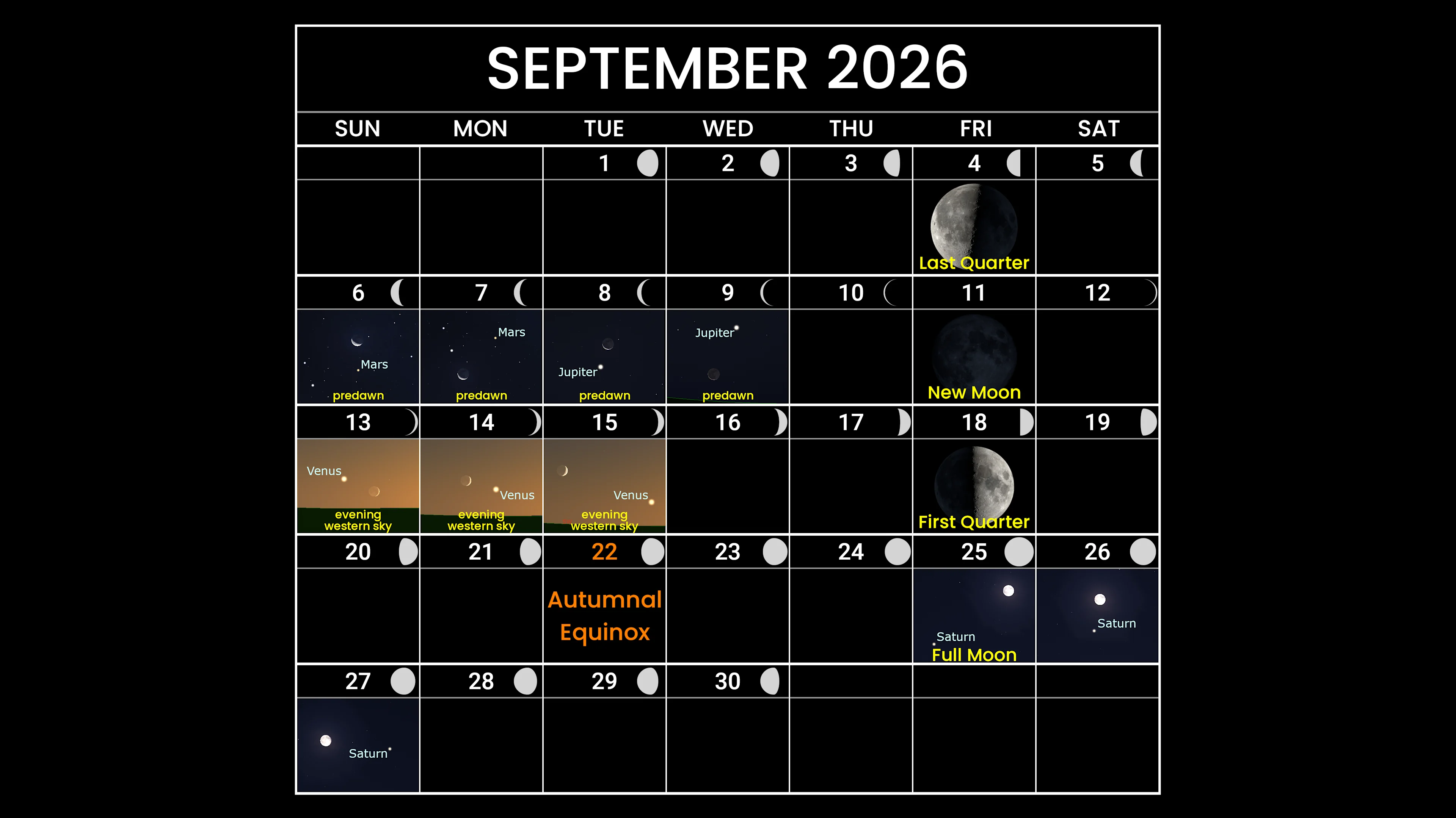September 2026 Astronomy Calendar