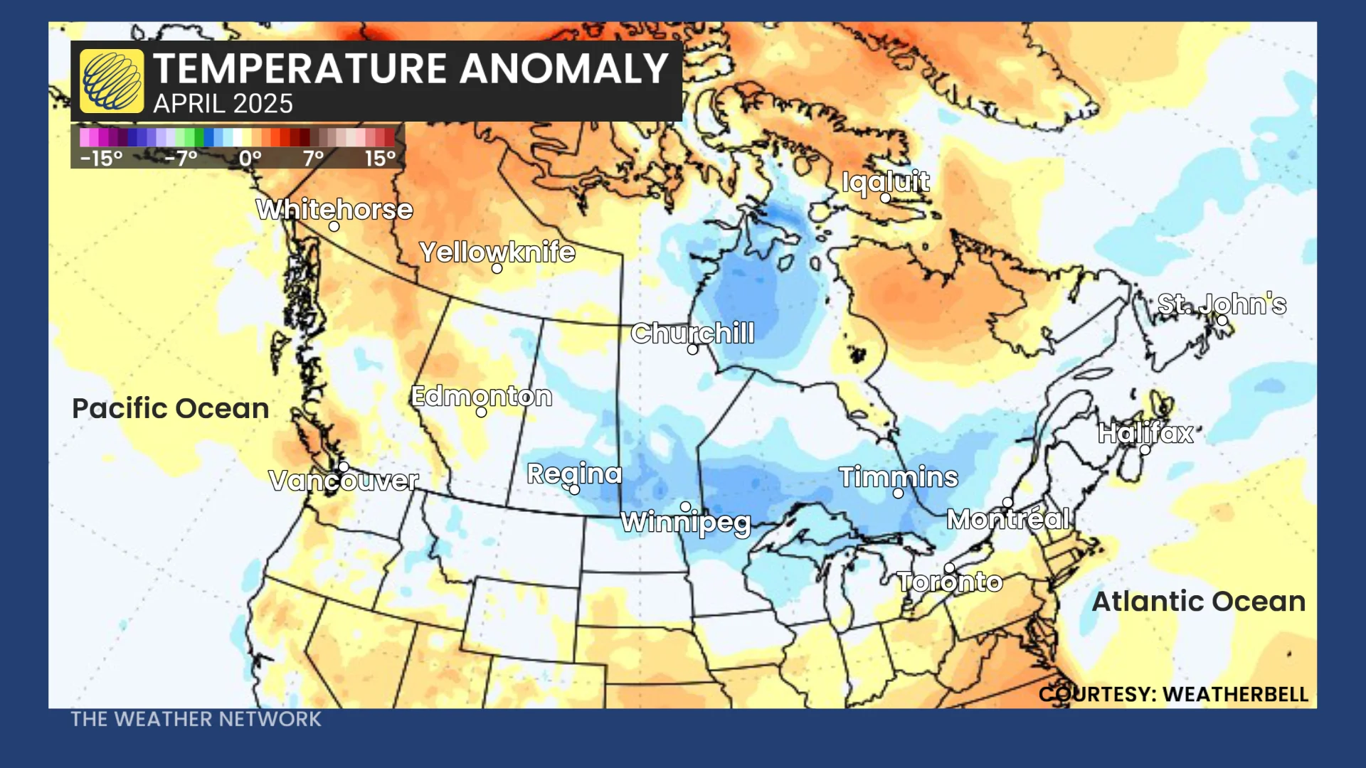 Baron - April 2025 temperature anomaly