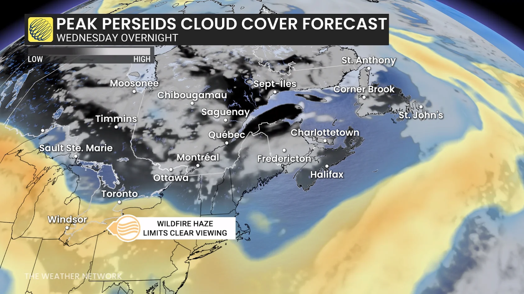 Perseids 2026 Cloud Smoke Conditions - East