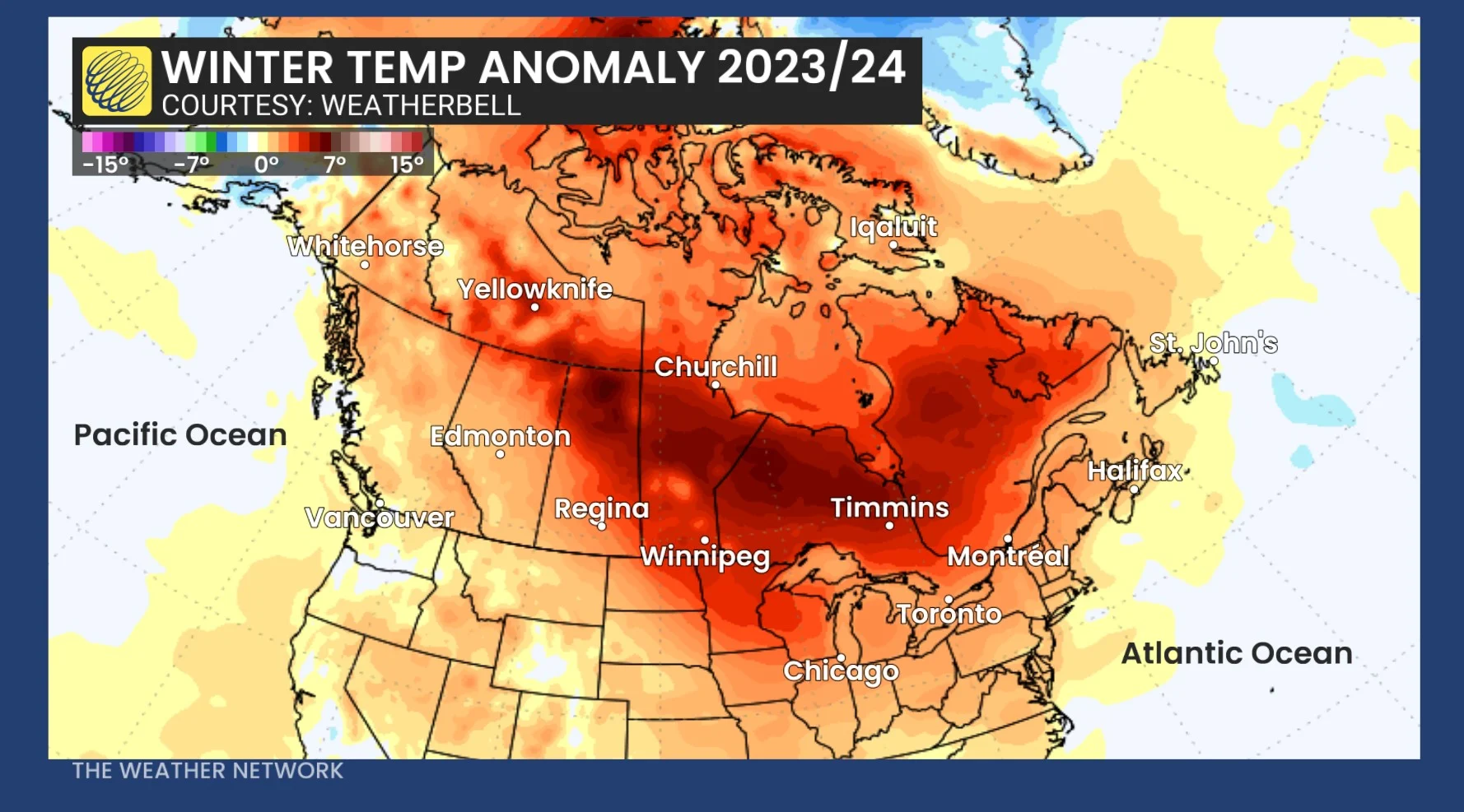 Winter Temperature Anomaly for the year 2023-2024