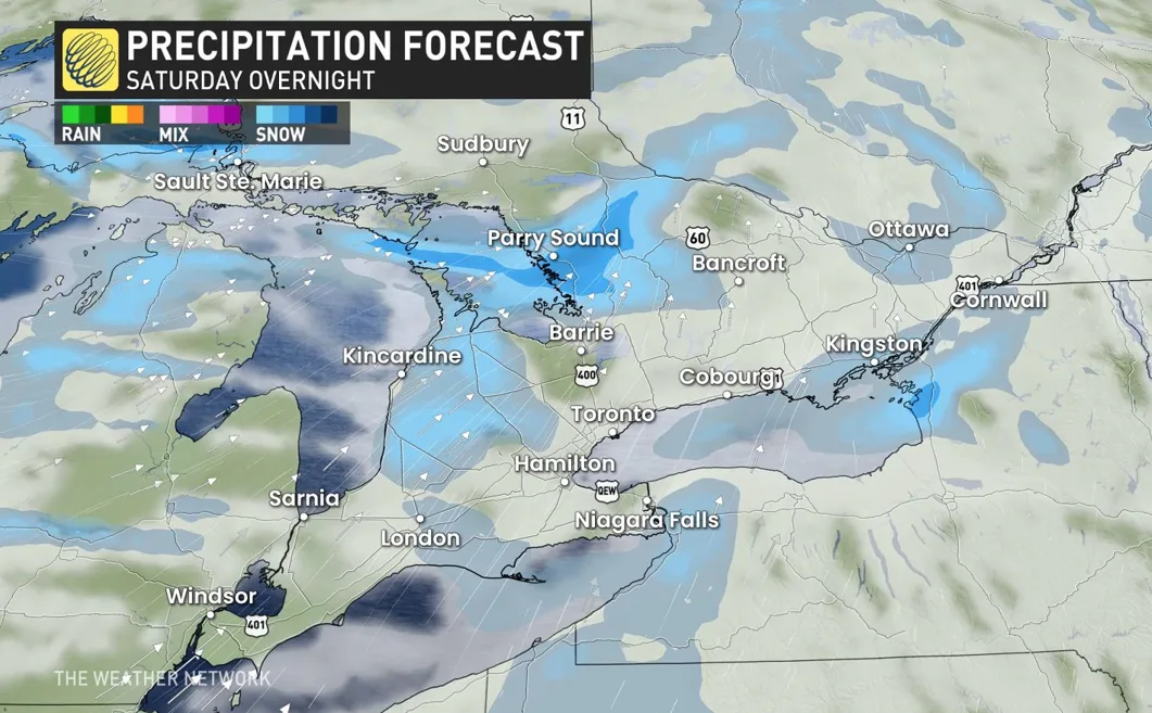 Baron - Ontario snow Saturday overnight - Jan23