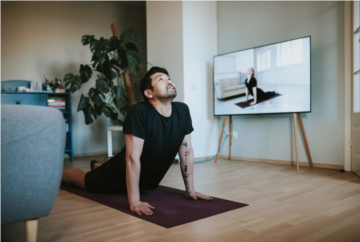 Getty Images: Yoga pose, at home work out, exercise
