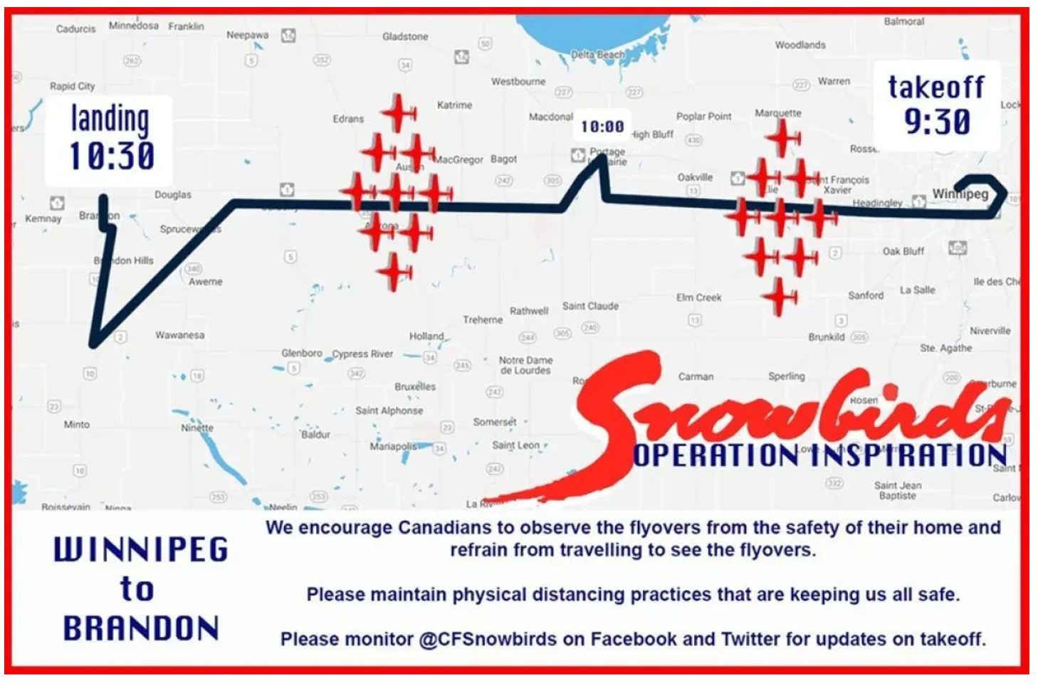 Snowbirds fly over Manitoba