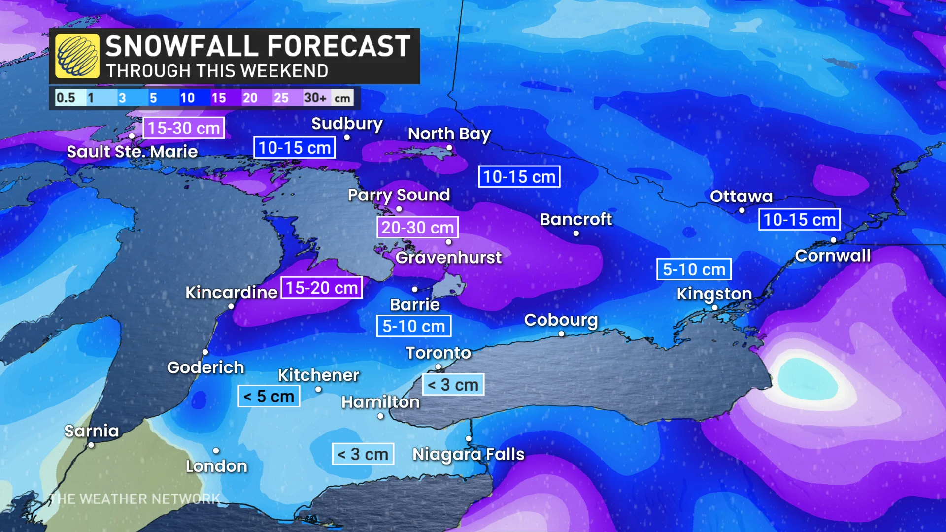 Baron - Ontario additional snow totals - Dec 6