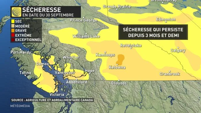 Carte sécheresse BC