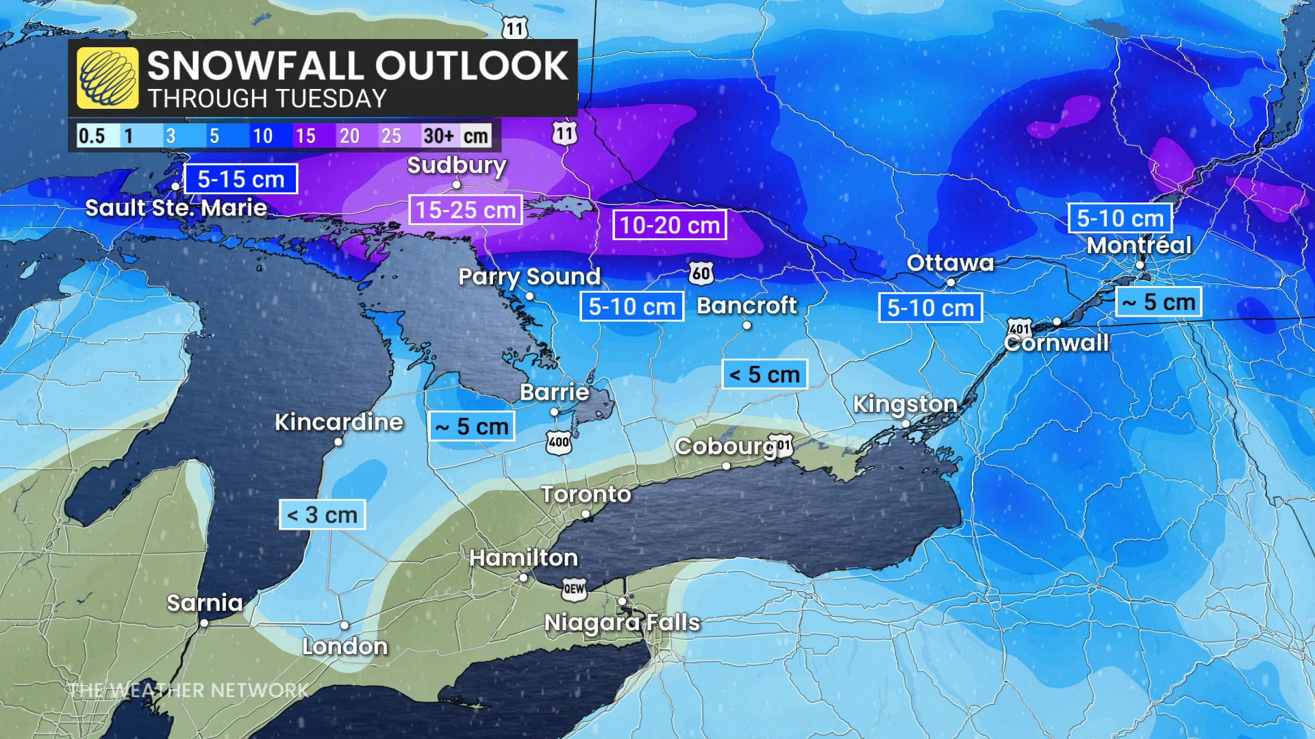Baron - Ontario snow totals - April7