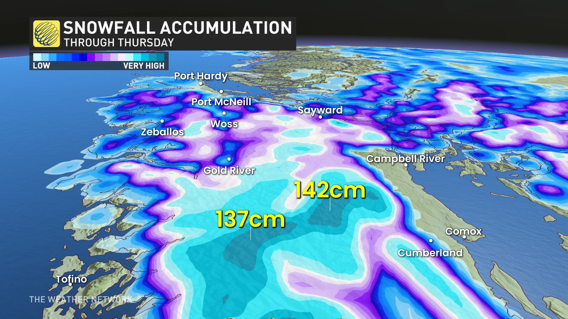 B.C. snowfall accumulation map_Nov. 19