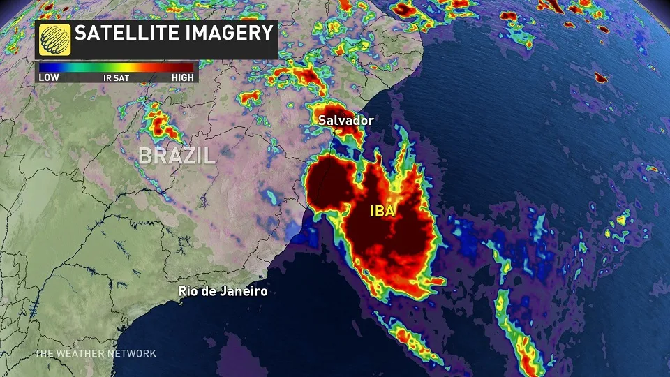 Tropical anomaly Storm Iba swirls off Brazilian coast