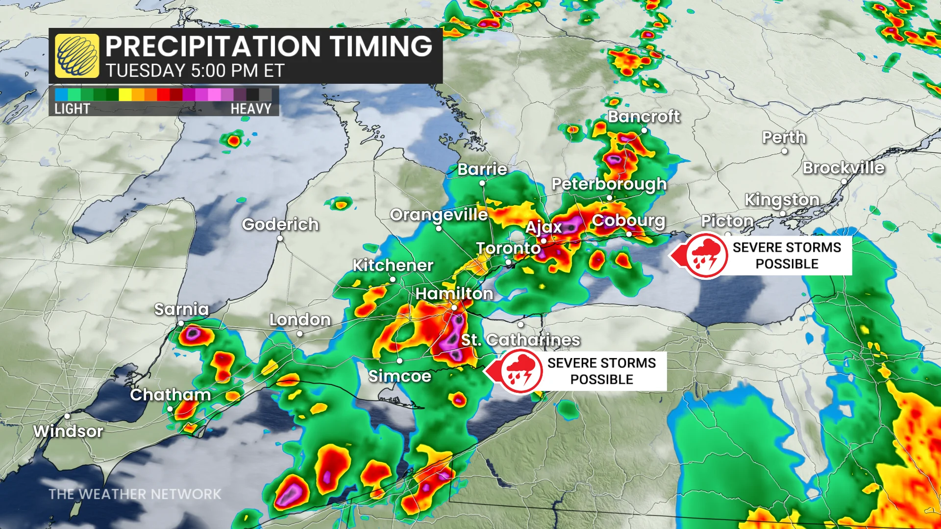 Baron - Ontario precipitation 5 pm - July 21