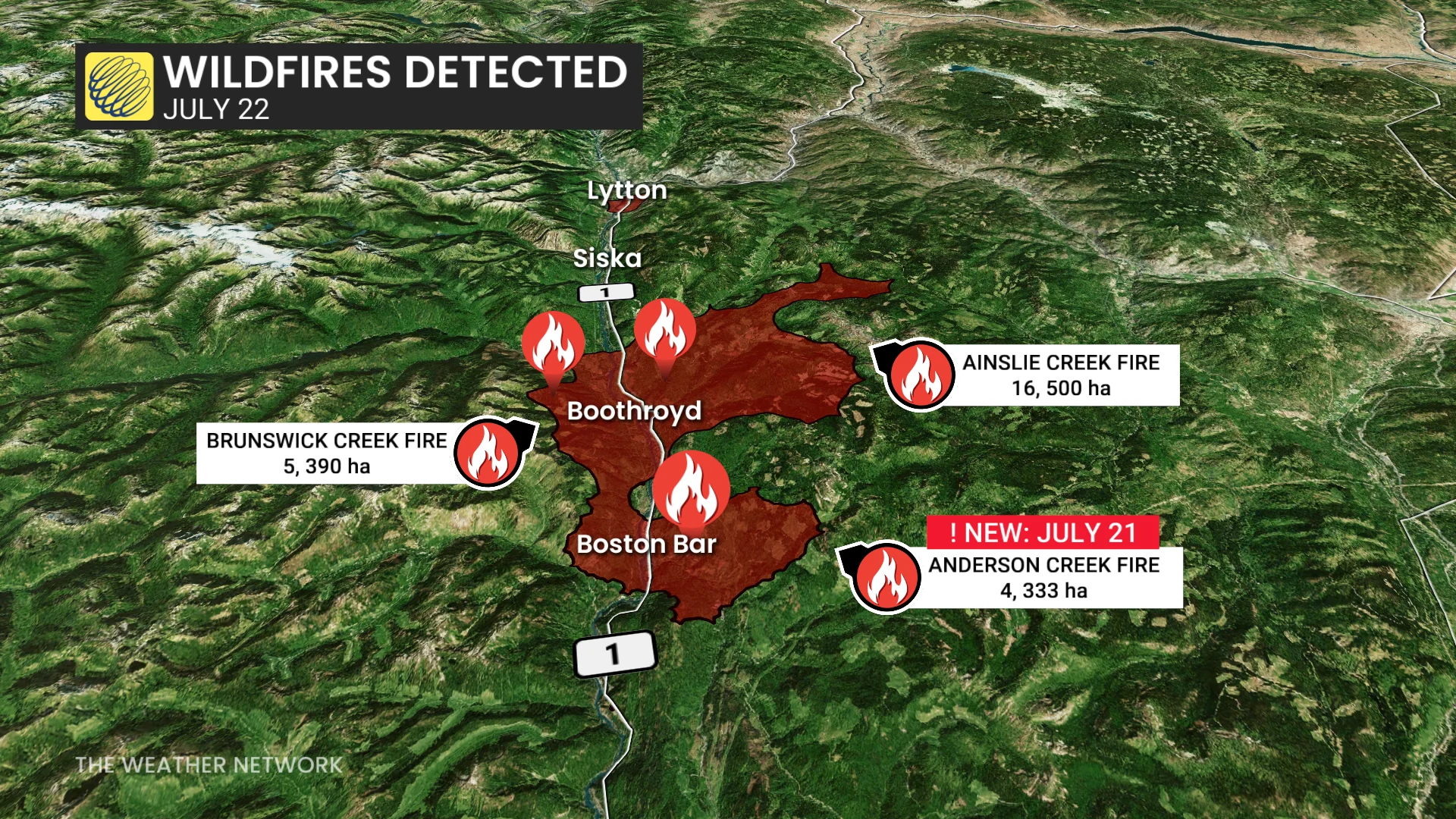 Current B.C. wildfires (as of July 22, 2026)