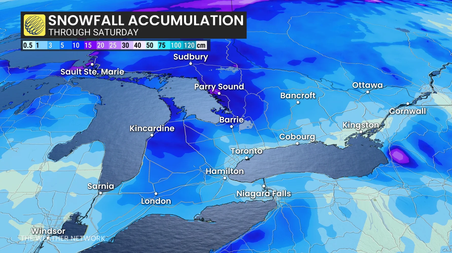 Baron - Ontario snow Saturday - Dec 19