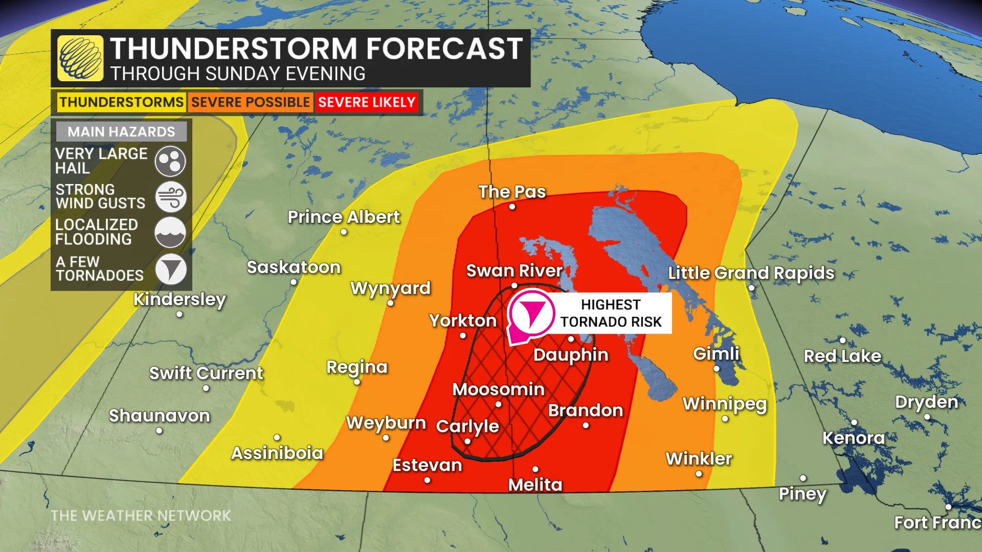 Prairies severe outlook Sunday June 7 2026