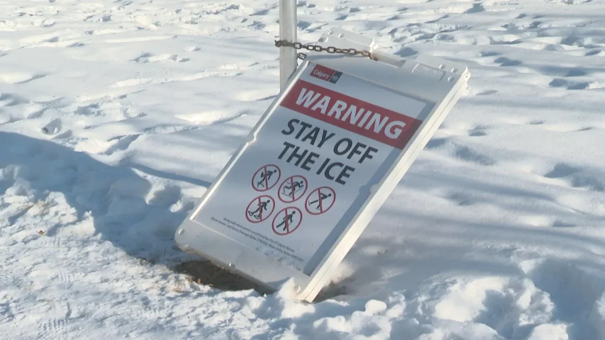 CBC News: storm pond sign (Nick Brizuela)