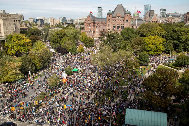 Hundreds of thousands march in climate strikes across Canada
