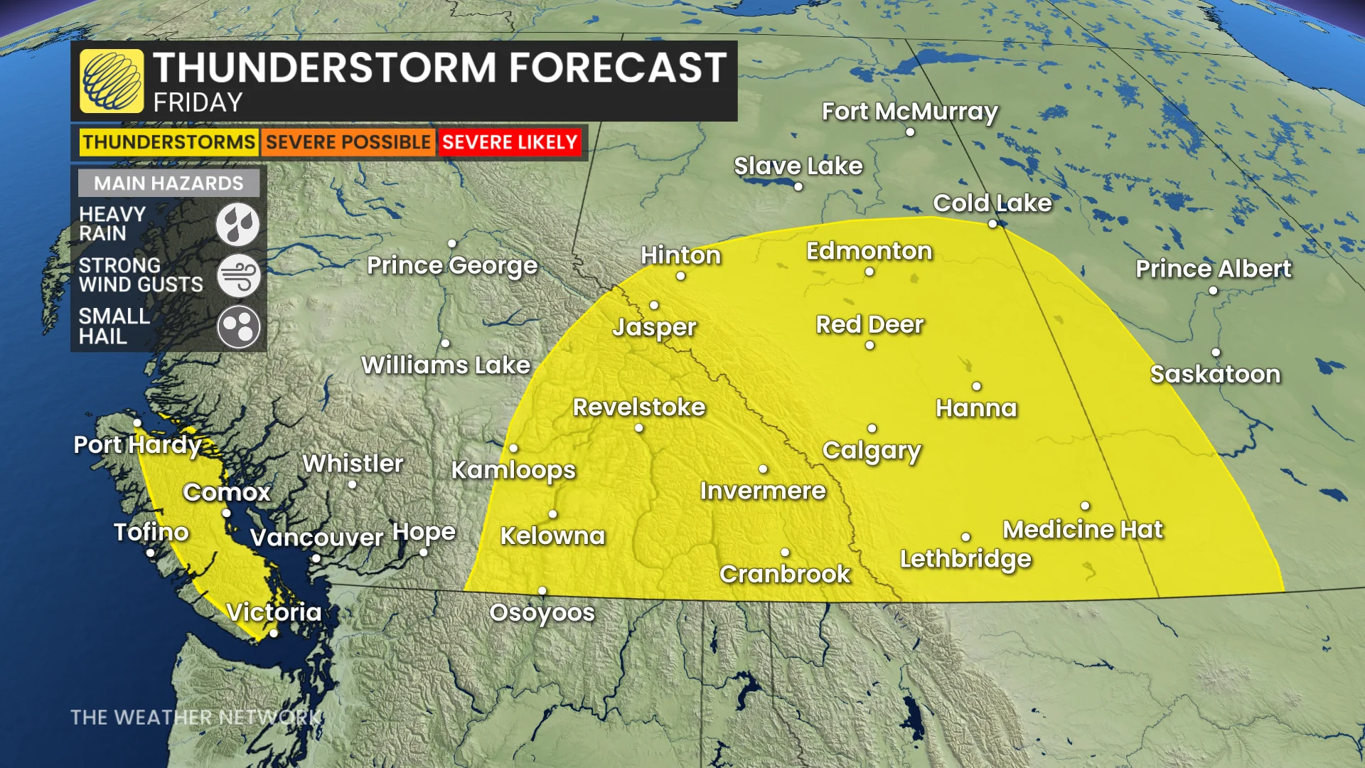 B.C.-Alberta thunderstorm risk Friday