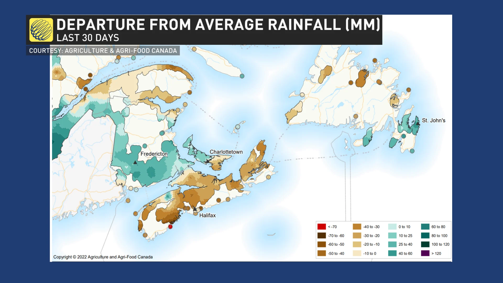 Halifax drought - August 15, 2022. Baron product.