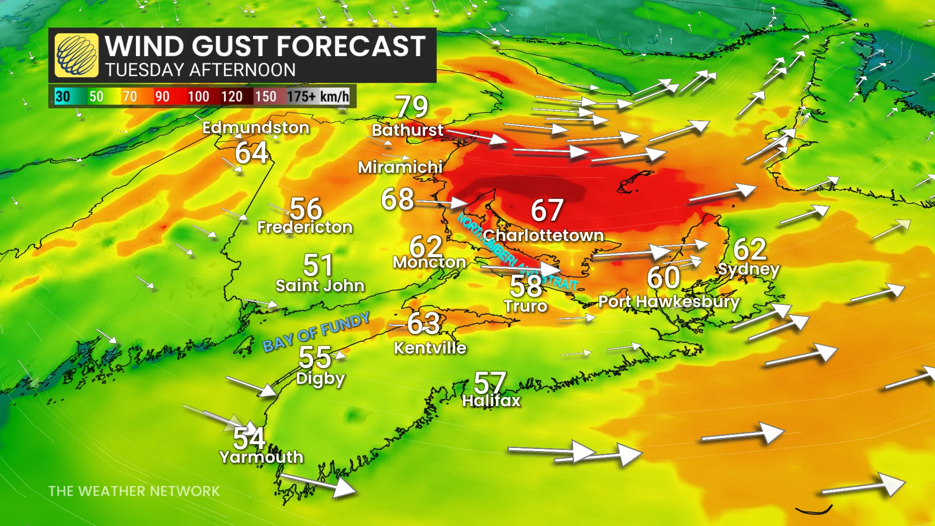 Baron - Tuesday winds Atlantic Canada - Oct.5