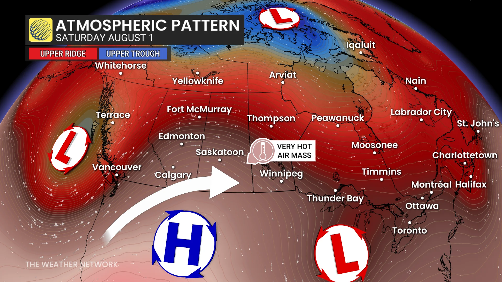 Prairies, Heat Wave, Manitoba, Saskatchewan, Alberta, Winnipeg, Regina ,Calgary, Edmonton, July 30, 2026. (The Weather Network)