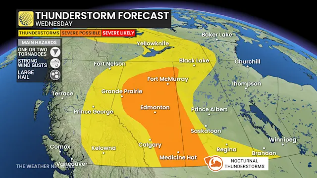 Large hail and winds: Multi-day severe storm risk builds over Alberta ...