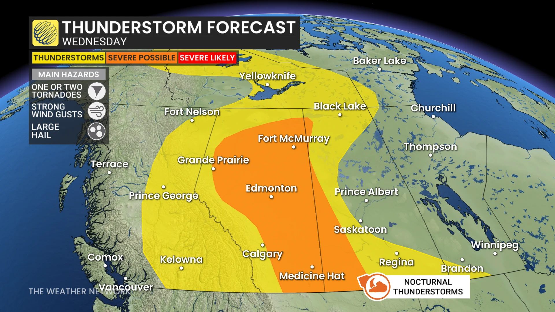 Baron - Prairie thunderstorm risk Wednesday - July 14