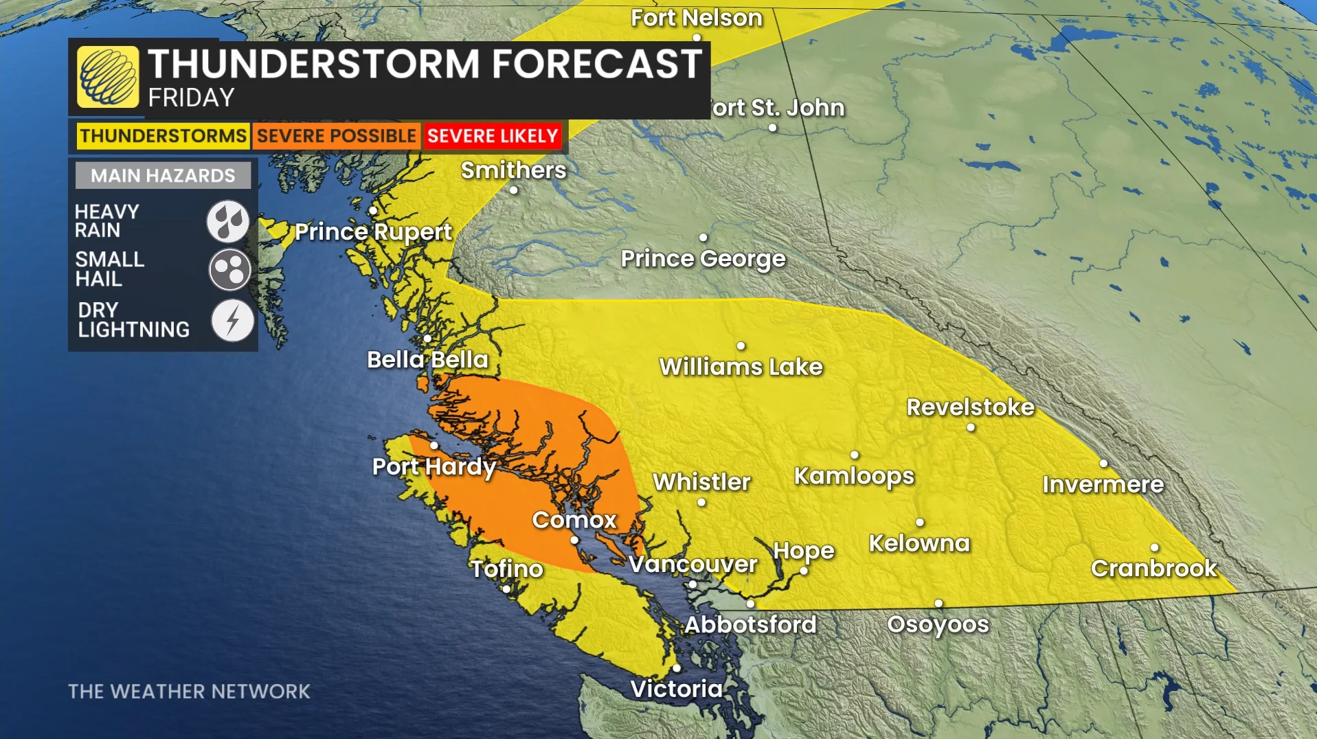 BC Thunderstorm Forecast Friday