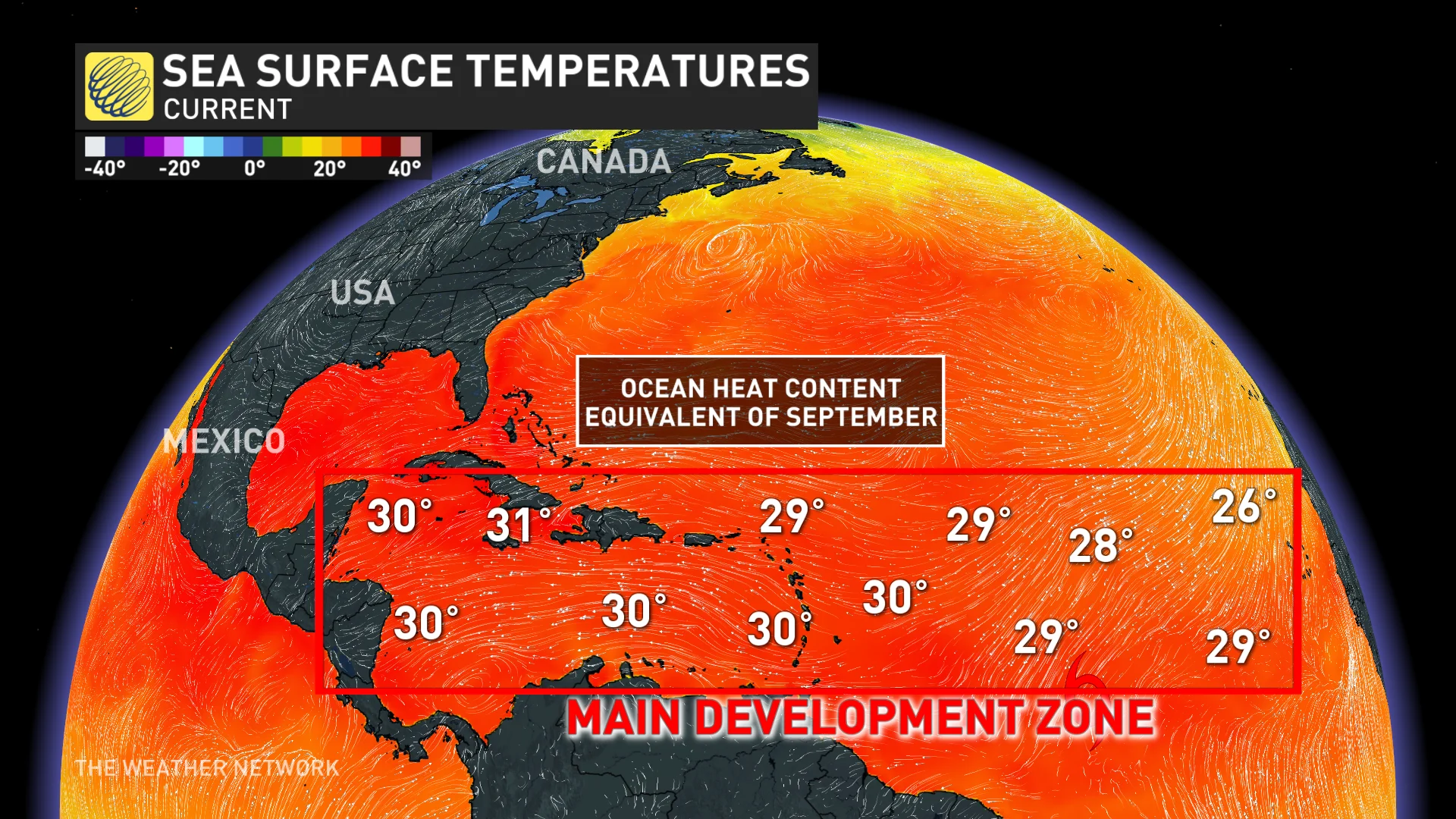 atlantic ocean temperatures august 25 2024