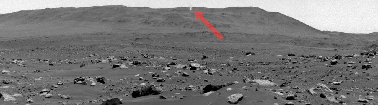 Martian Dust Devil spotted by Perseverance