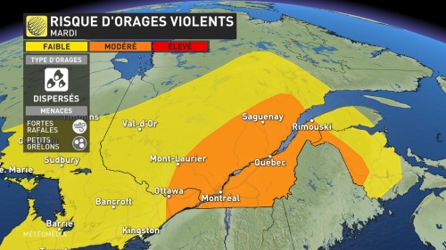 Orages violents : début de semaine mouvementé au Québec - MétéoMédia